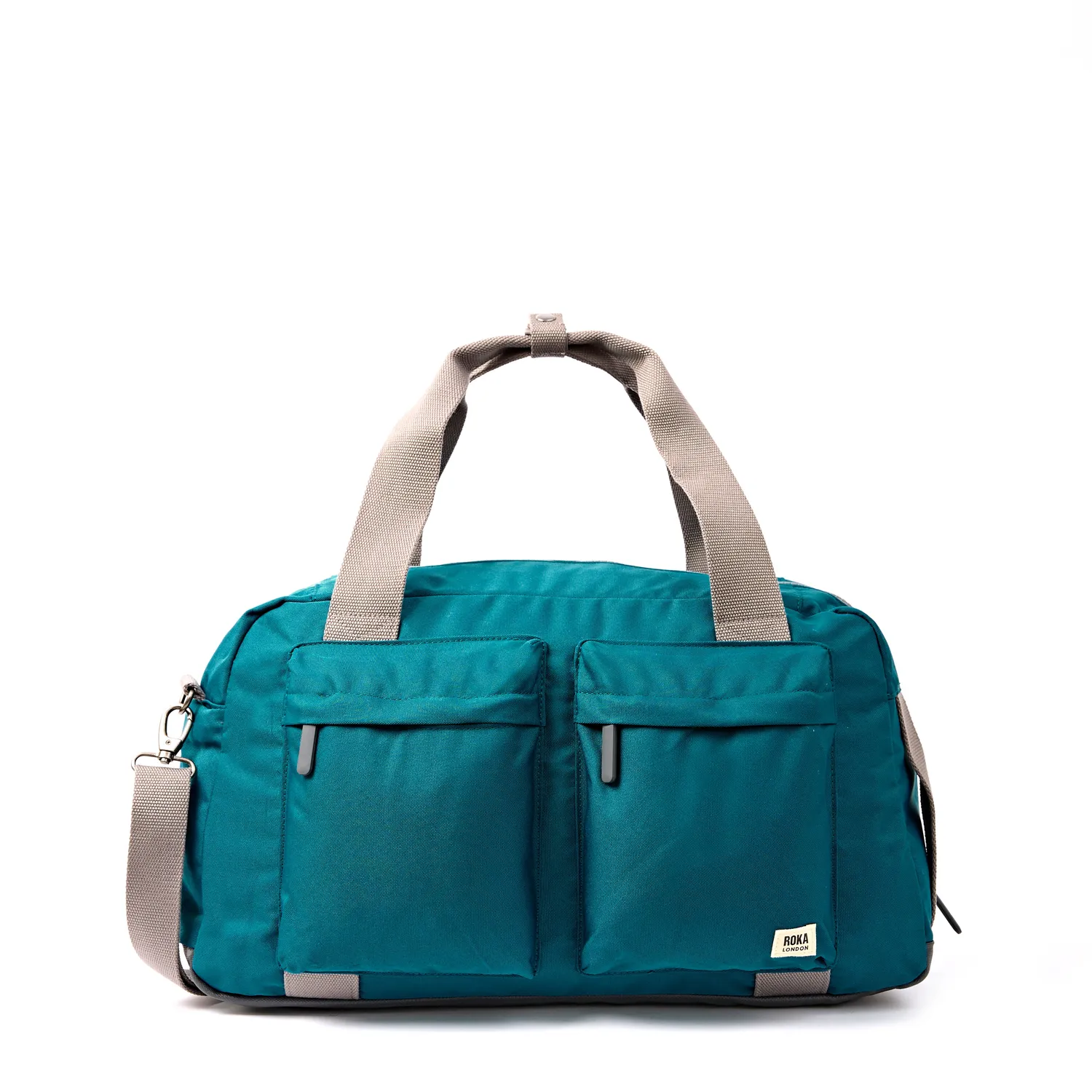 Roka London Gatwick duffeltaske deep teal carry-on vandtæt bund