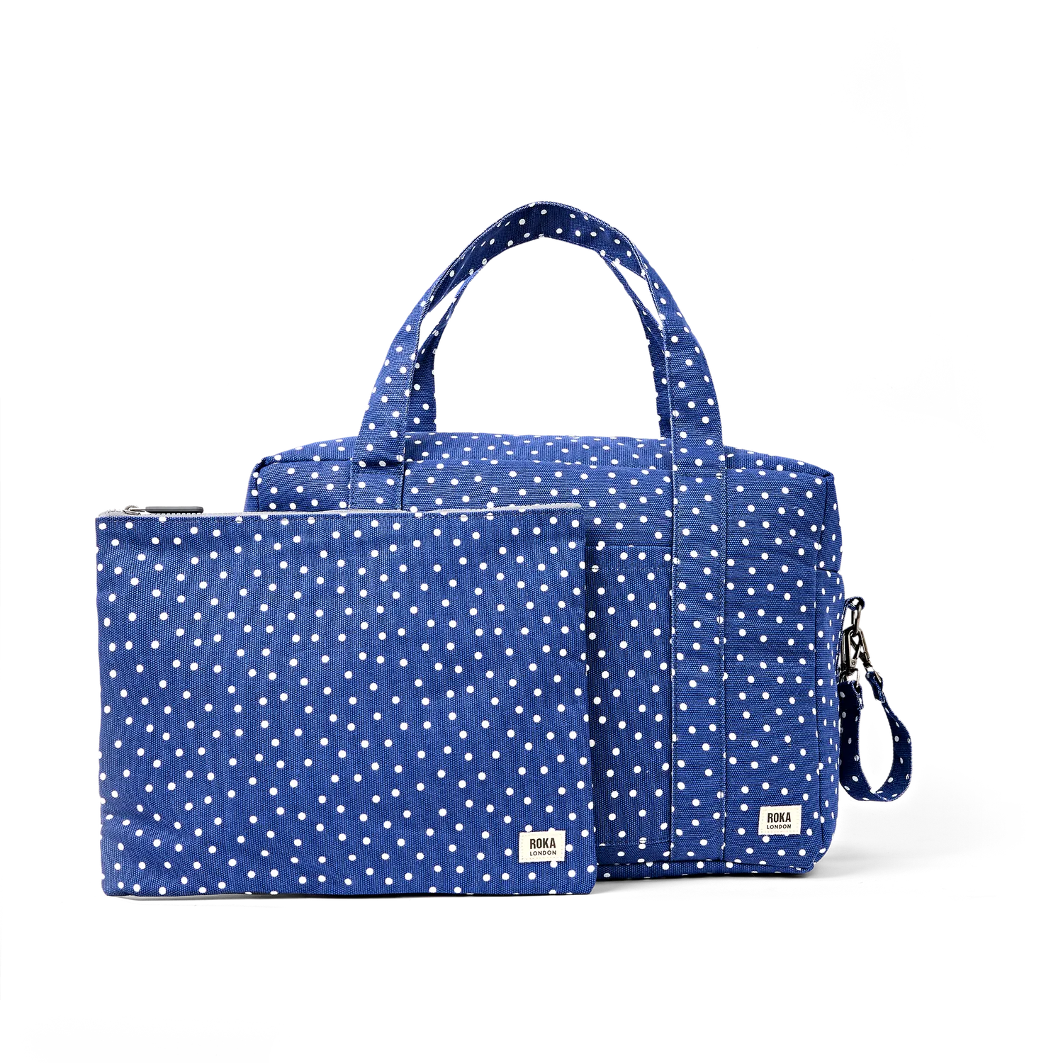 Roka London Somerset skuldertaske navy polka 18,5 liter