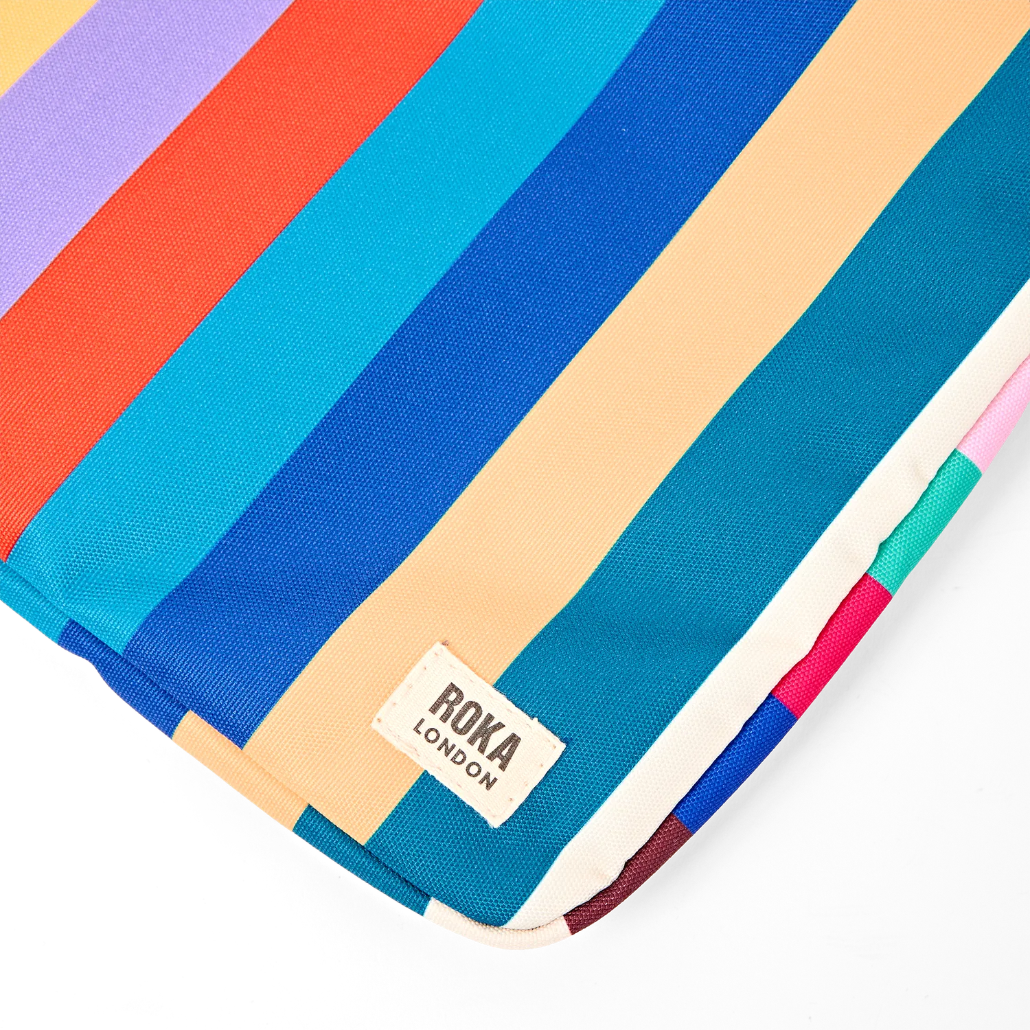 Roka London Brick Lane laptopsleeve Wide Multi Stripe 14 polstret
