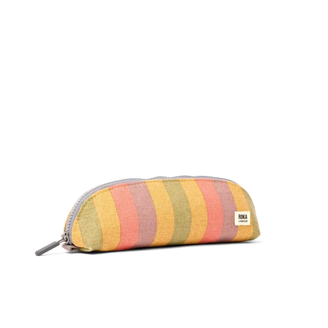 Roka London Tate pouch Faded Multi Stripe bomuld