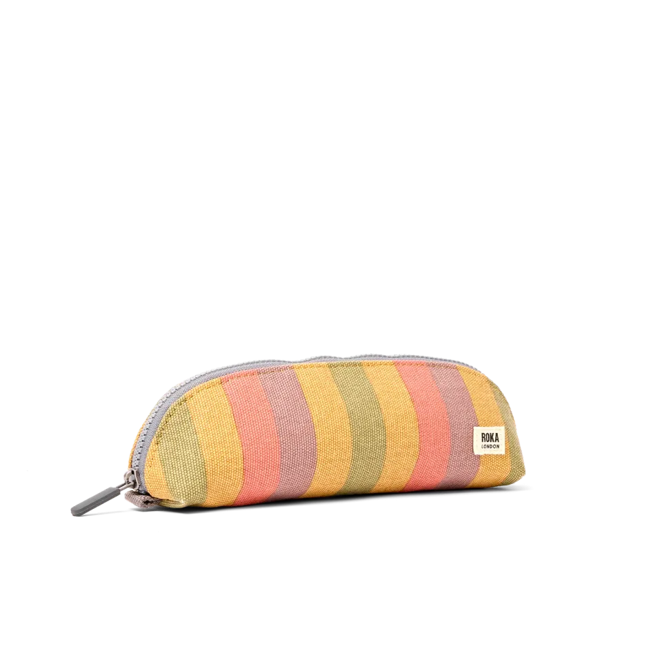 Roka London Tate pouch Faded Multi Stripe bomuld