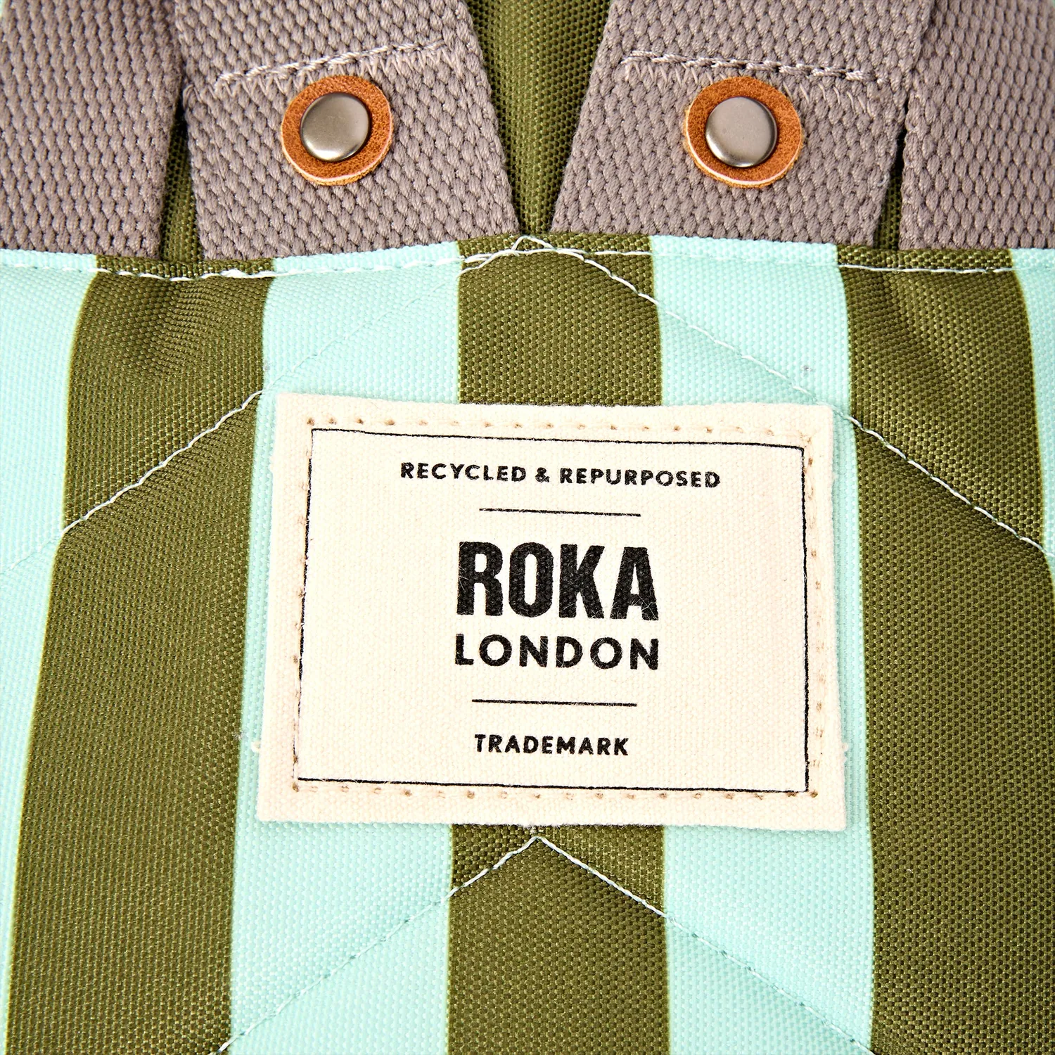 Roka London Canfield roll top rygsæk S moss stripe