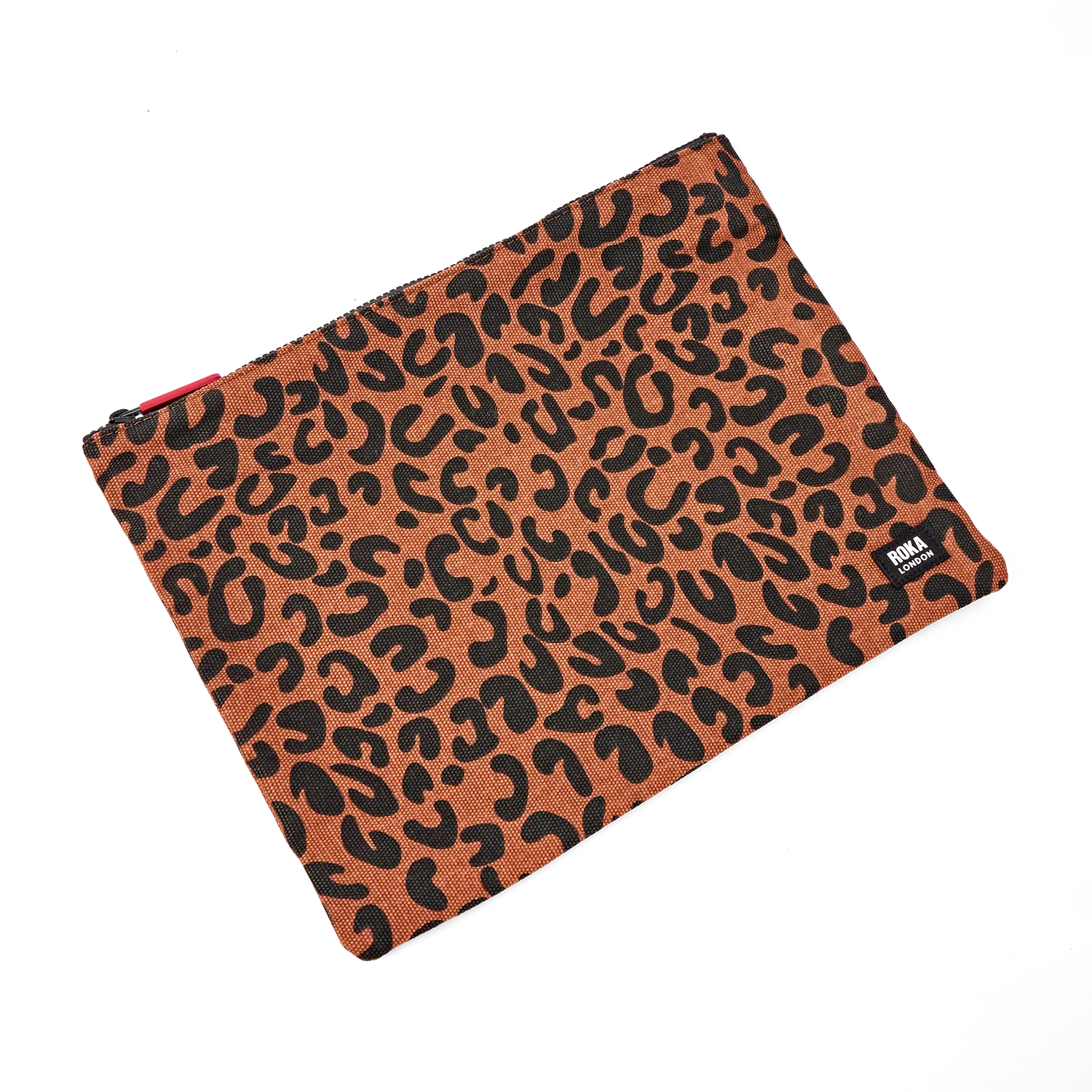 Roka London Somerset skuldertaske Large Scarlet Leopard pusle