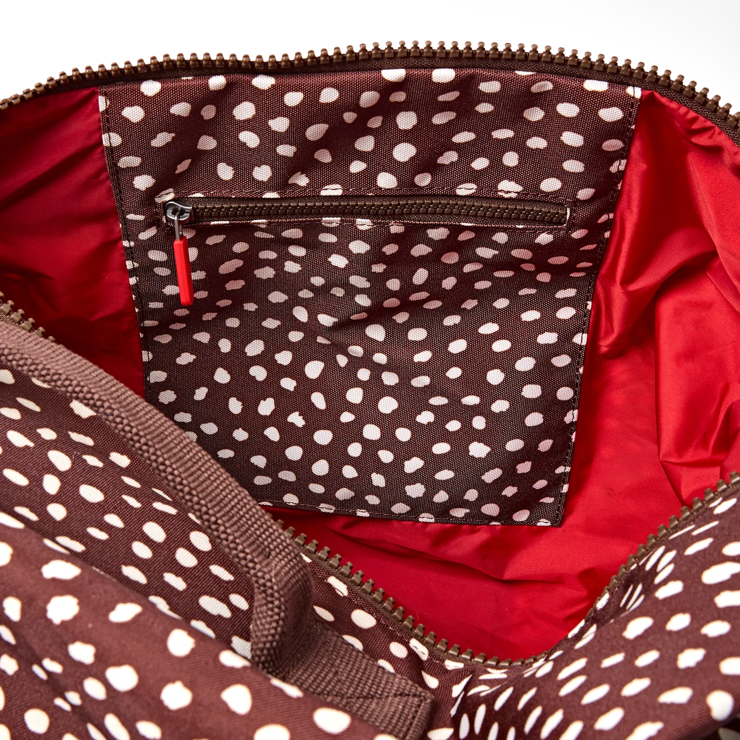 Roka London Heathrow duffelbag rygsæk large brun prik 50L
