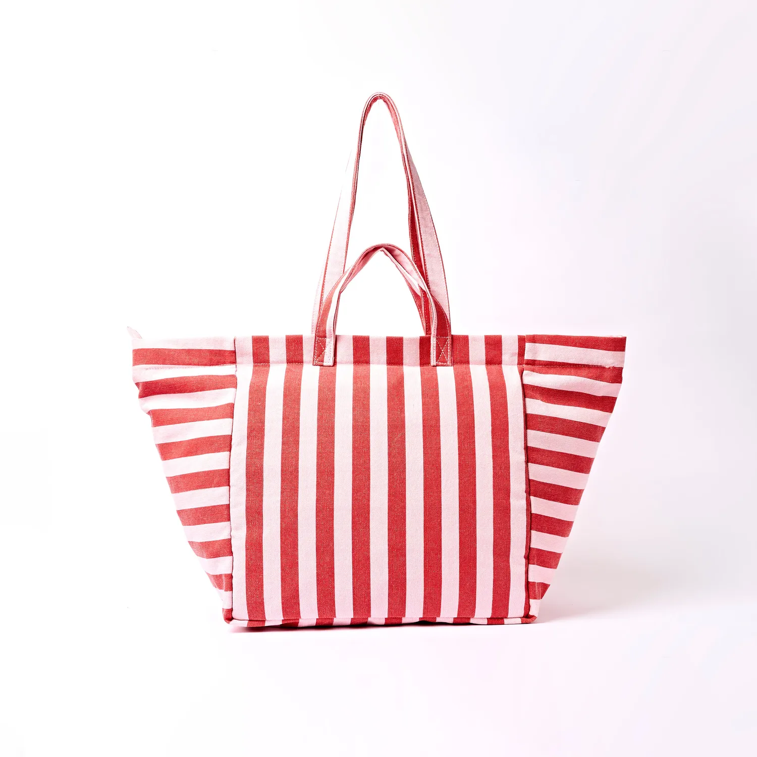 Roka London Marylebone tote bag Strawberry Stripe Large 43 liter