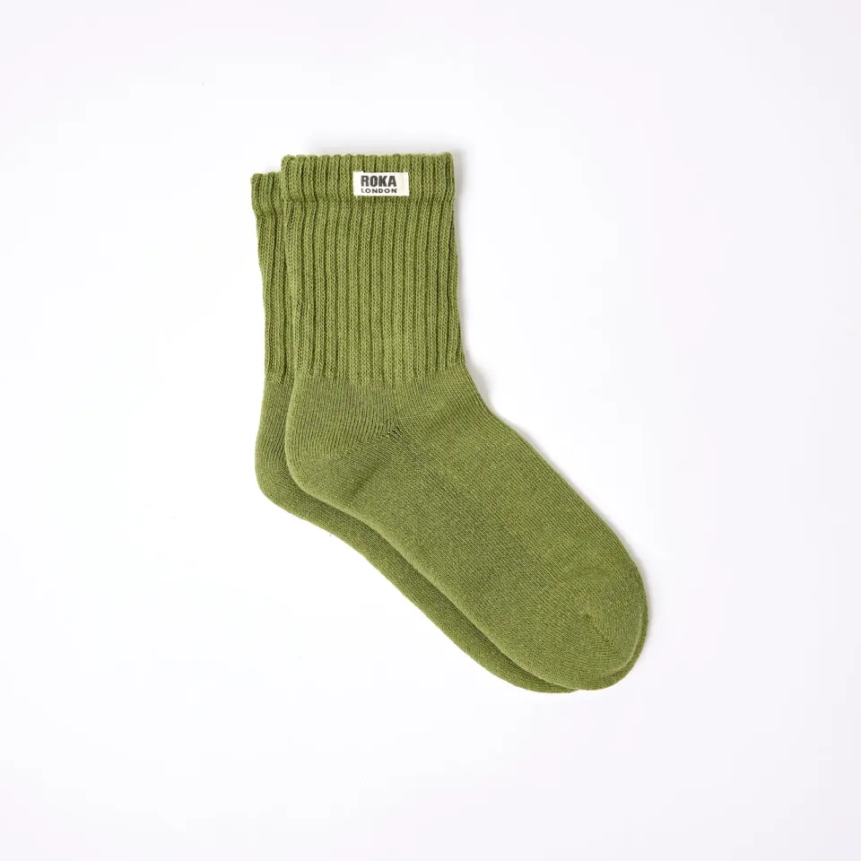 Roka London Windsor Crew sokker avocado EU 40-48 bomuld