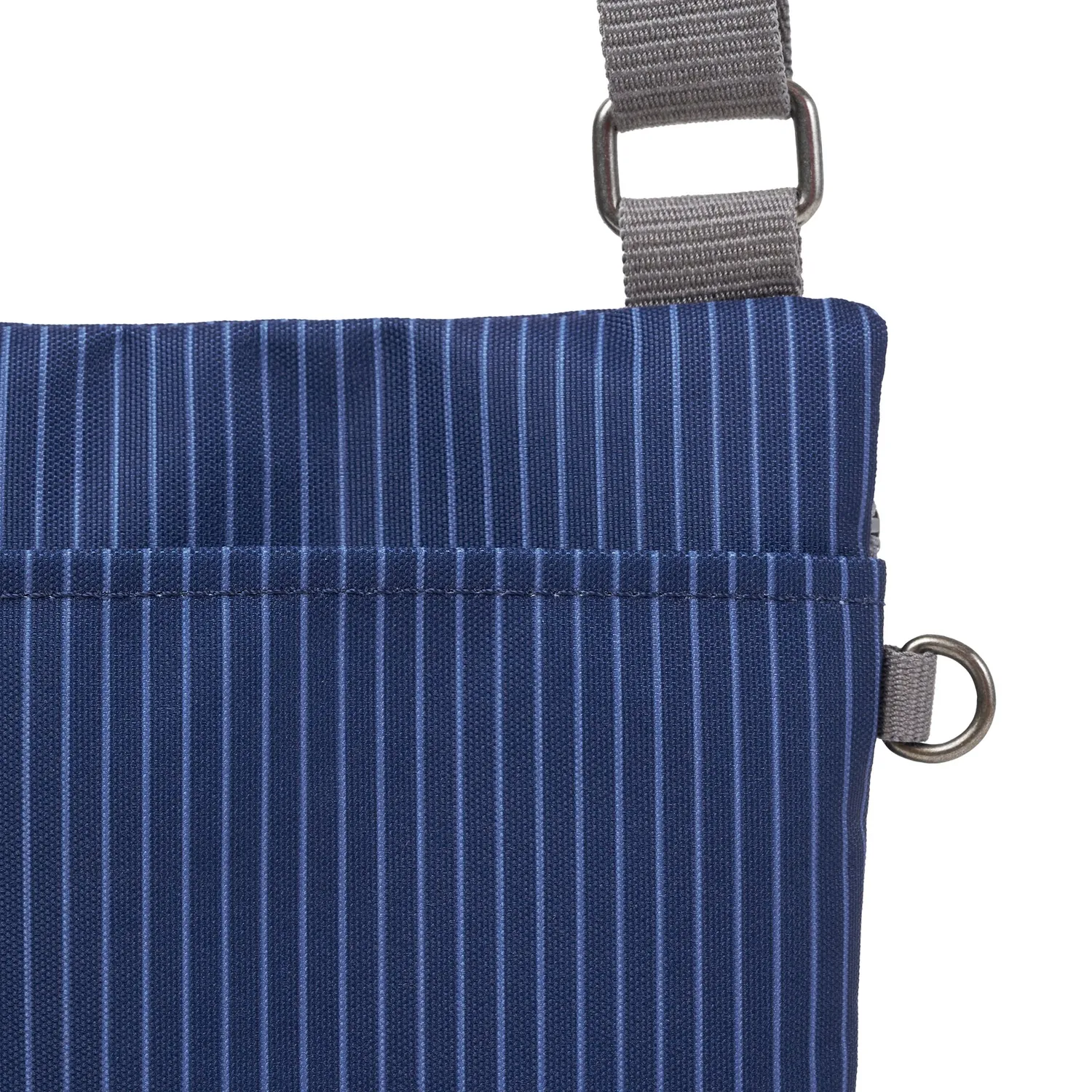 Roka London Chelsea B crossbody Medium dark denim pinstripe