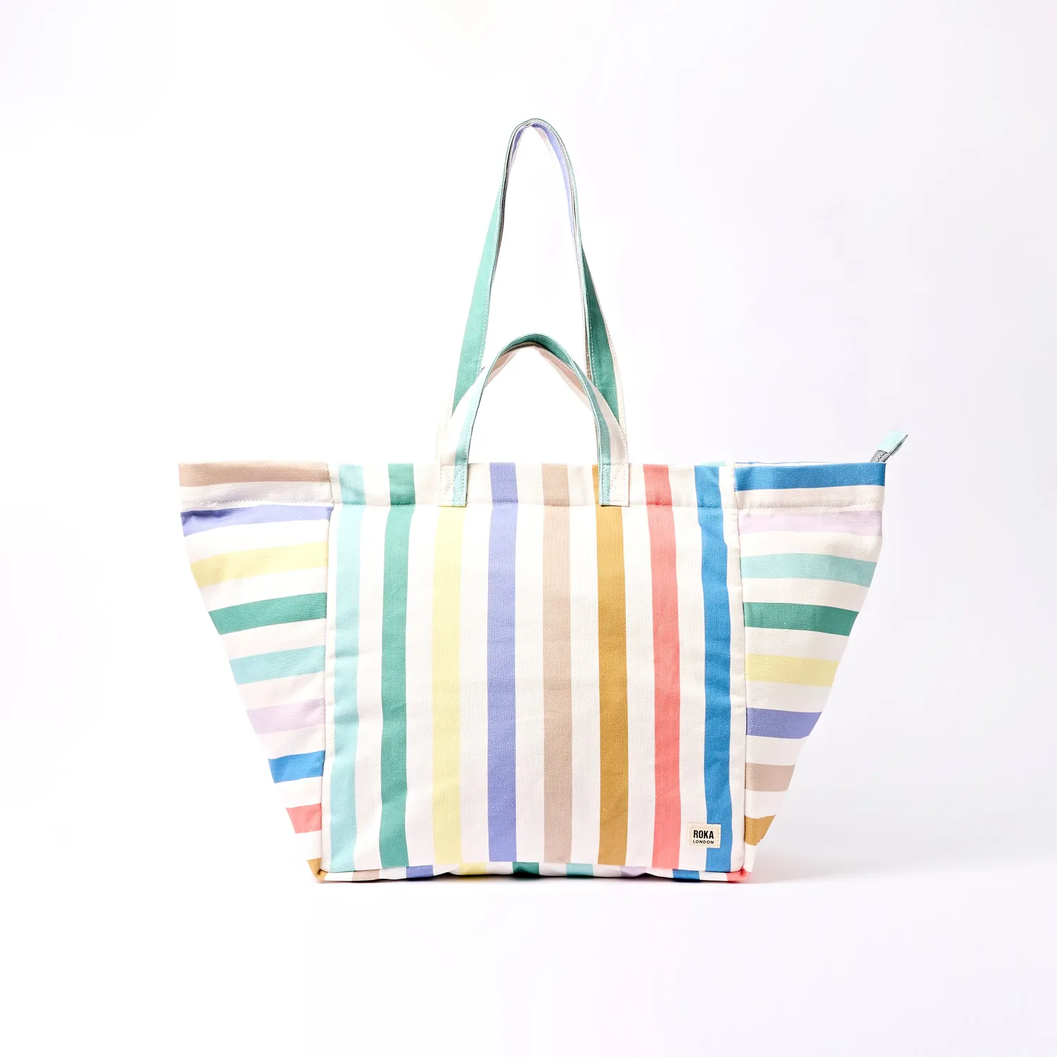 Roka London Marylebone Large tote Pastel Stripe laptoprum