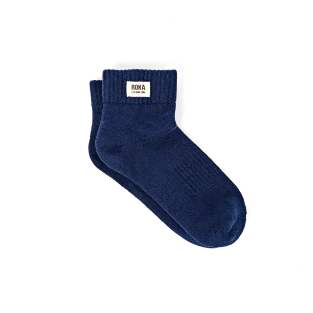 Roka London Wembley ankelstrømper Deep Blue 36-42 bomuld