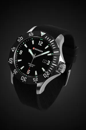 Wenger Seaforce ur sort silikone 200 m