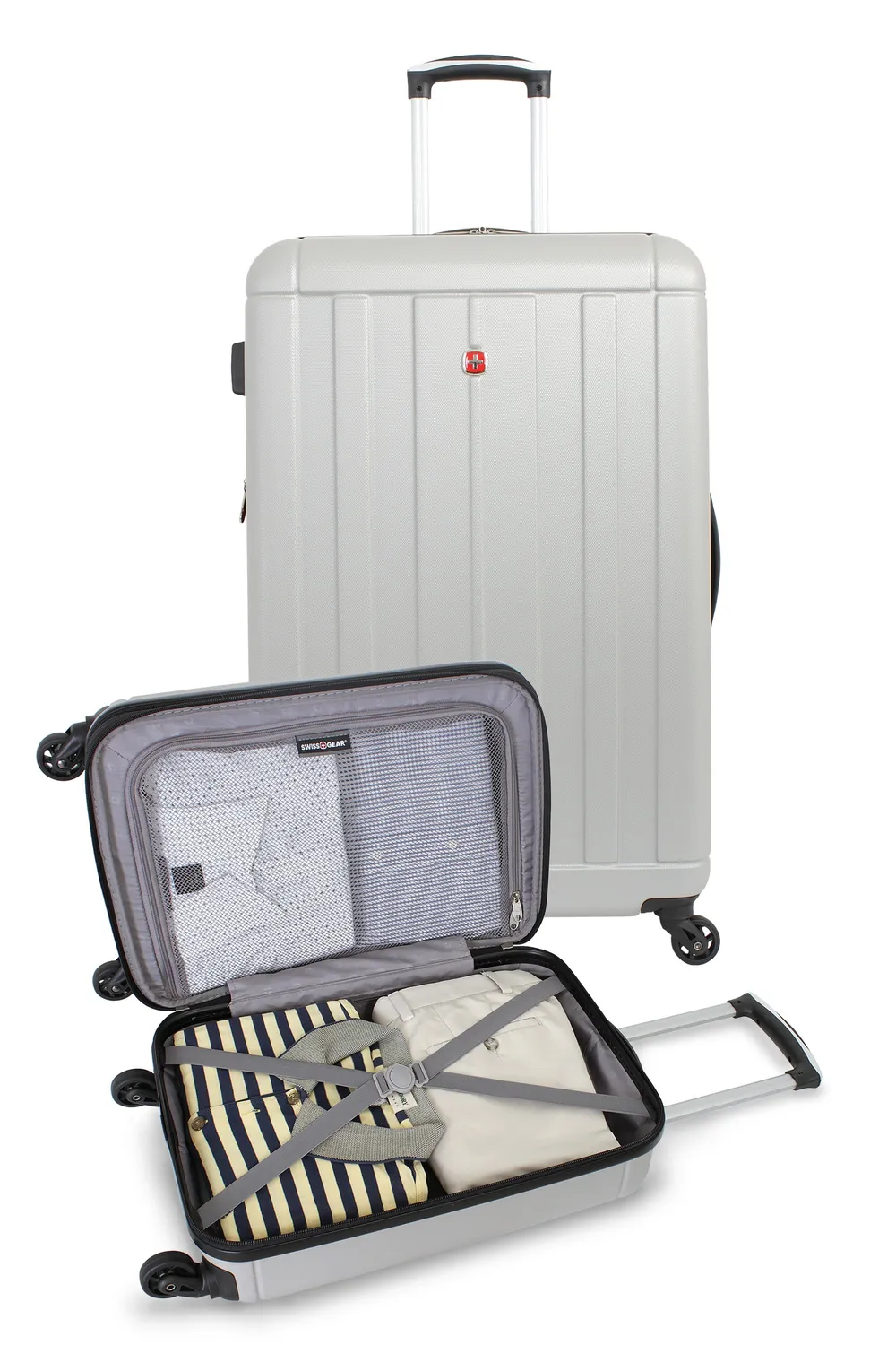 SwissGear 6297 kufferter 2 dele sølv hardcase