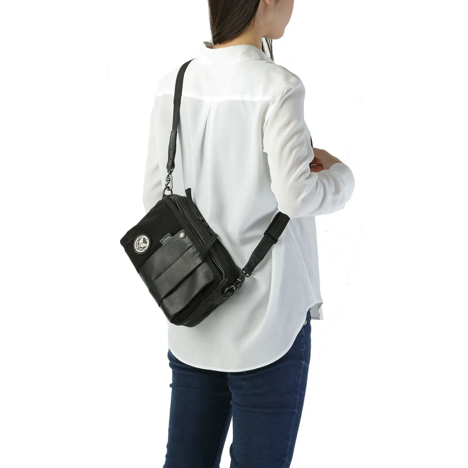 Harvest Label Custom Pelle HP-0200 skuldertaske sort læder