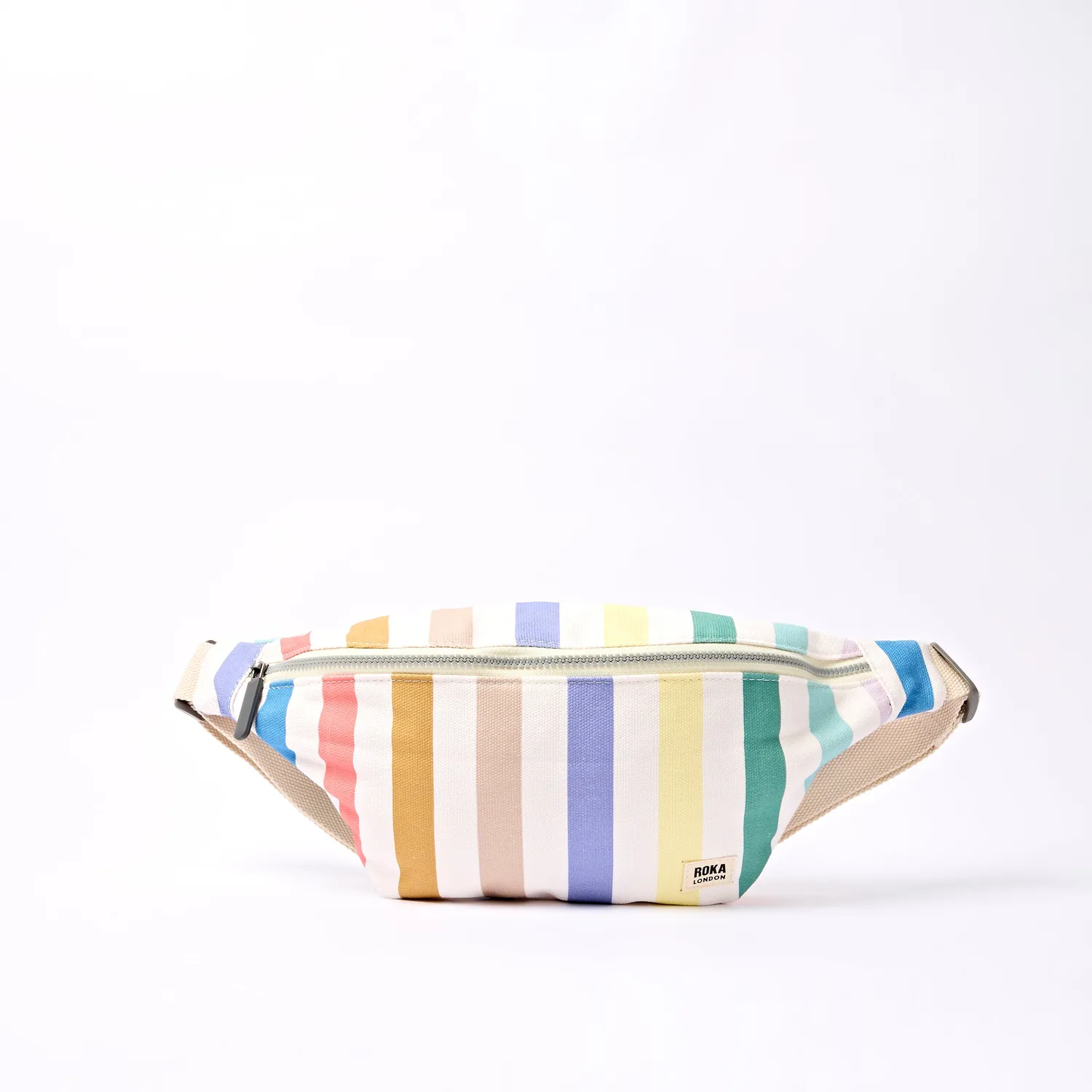 Roka London Mill Hill crossbody taske Pastel Multi Stripe S bomuld
