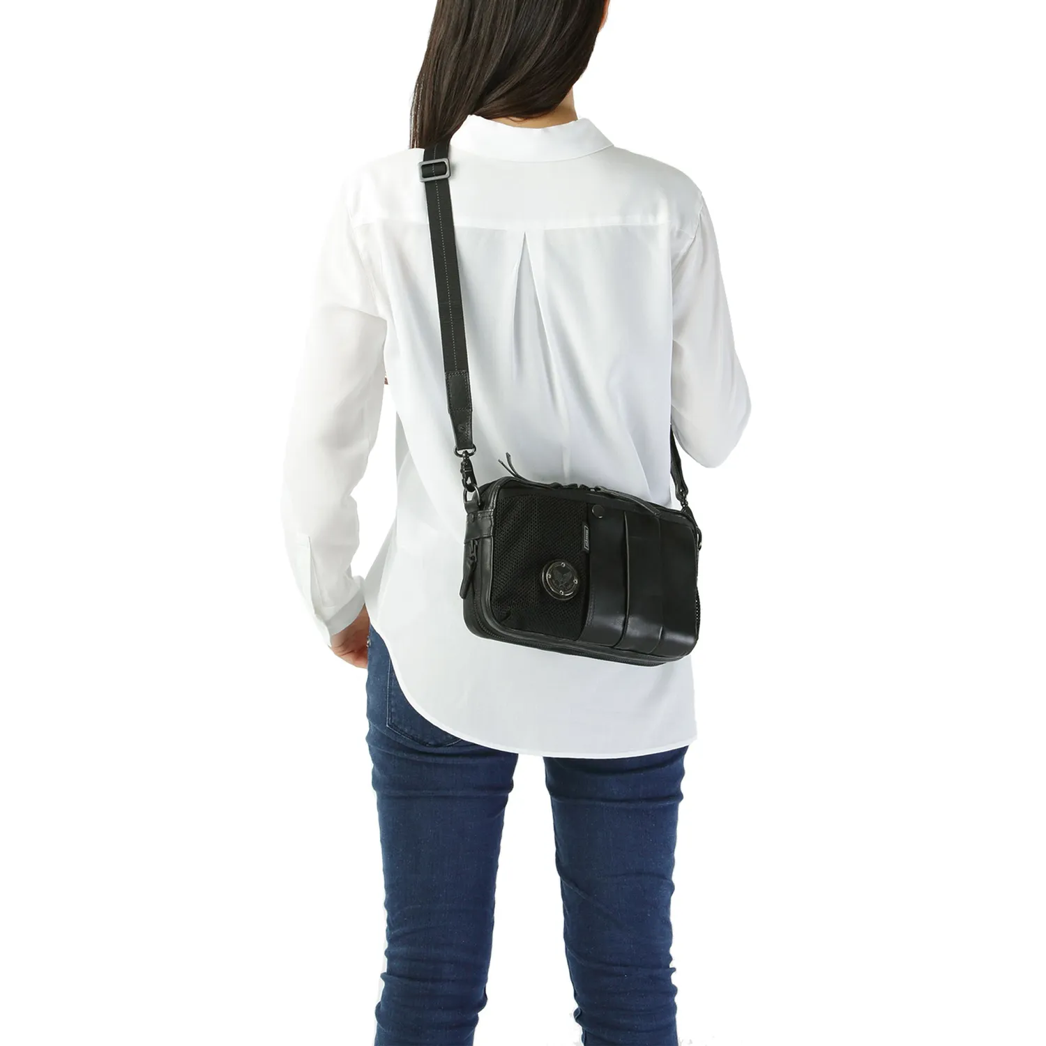 Harvest Label Custom Pelle HP-0200 skuldertaske sort læder