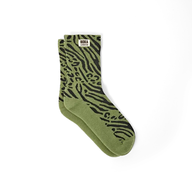 Roka London Wimbledon crew sokker Green Animal 36-42