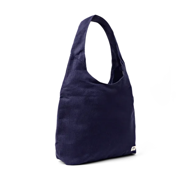 Roka London Hoxton skuldertaske Navy Blue Large canvas