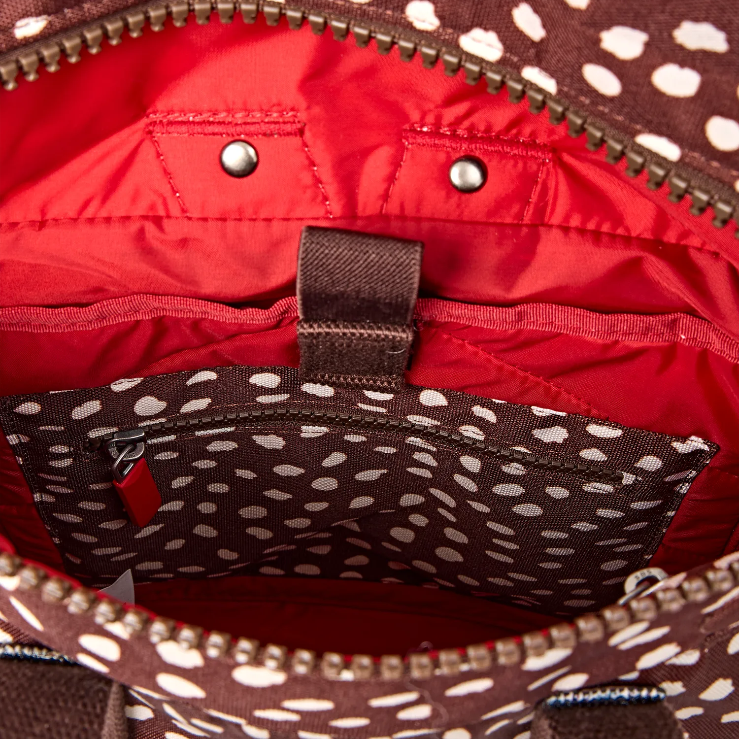 Roka London Canfield rygsæk brown dot roll top 16,4 liter