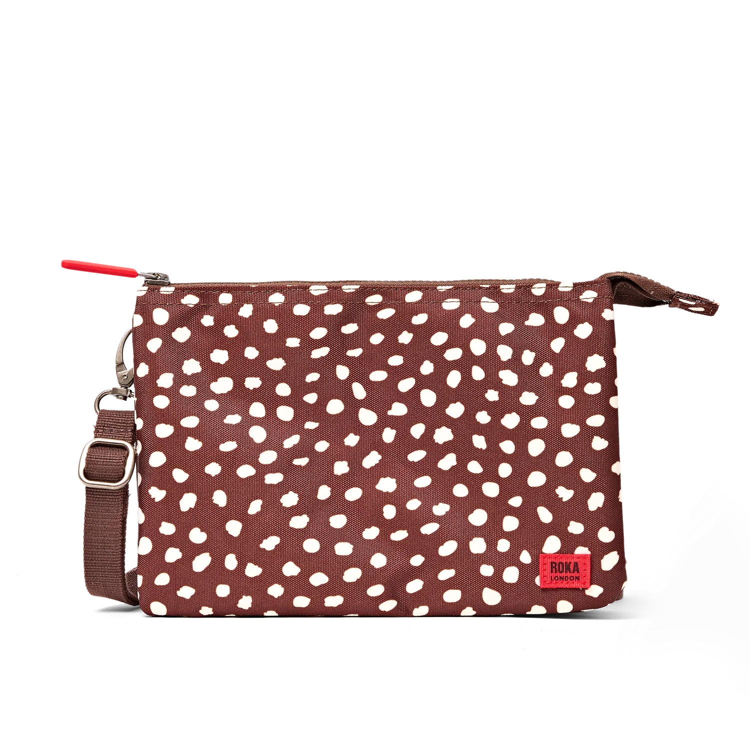 Roka London Carnaby Crossbody skuldertaske Brown Dot XL med kortrum