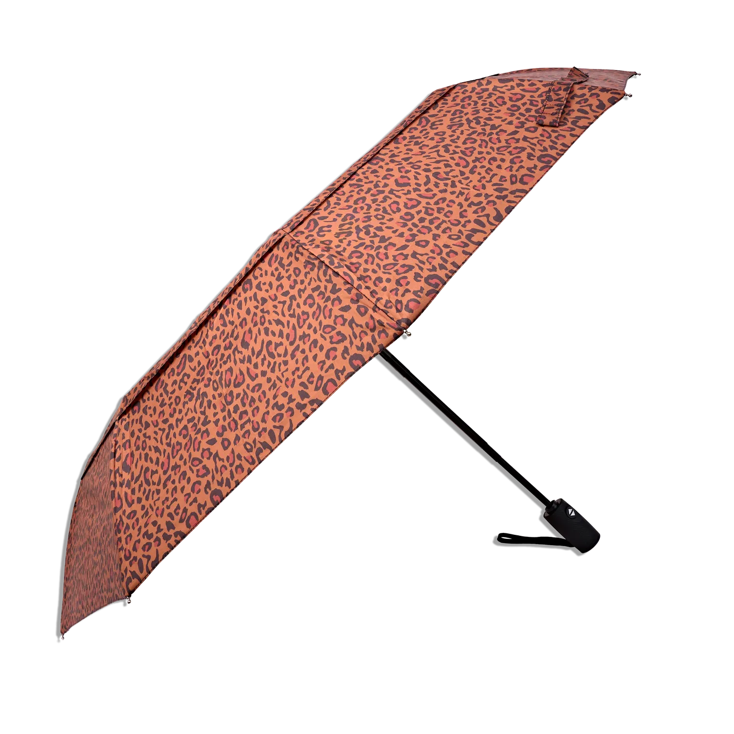 Roka London Waterloo paraply Brown Mini Leopard lommemodel