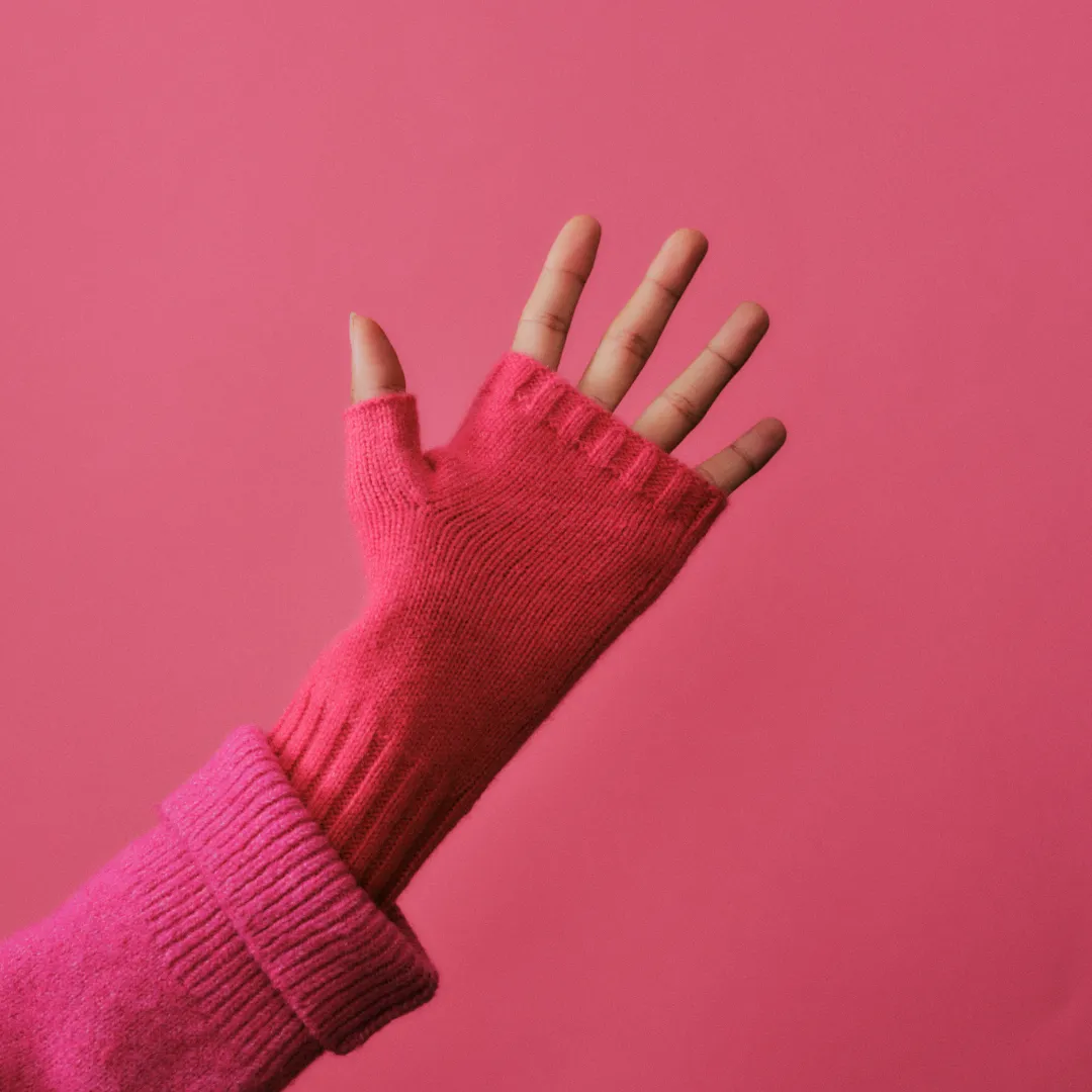 Roka London Metropolitan fingerløse handsker coral cashmere