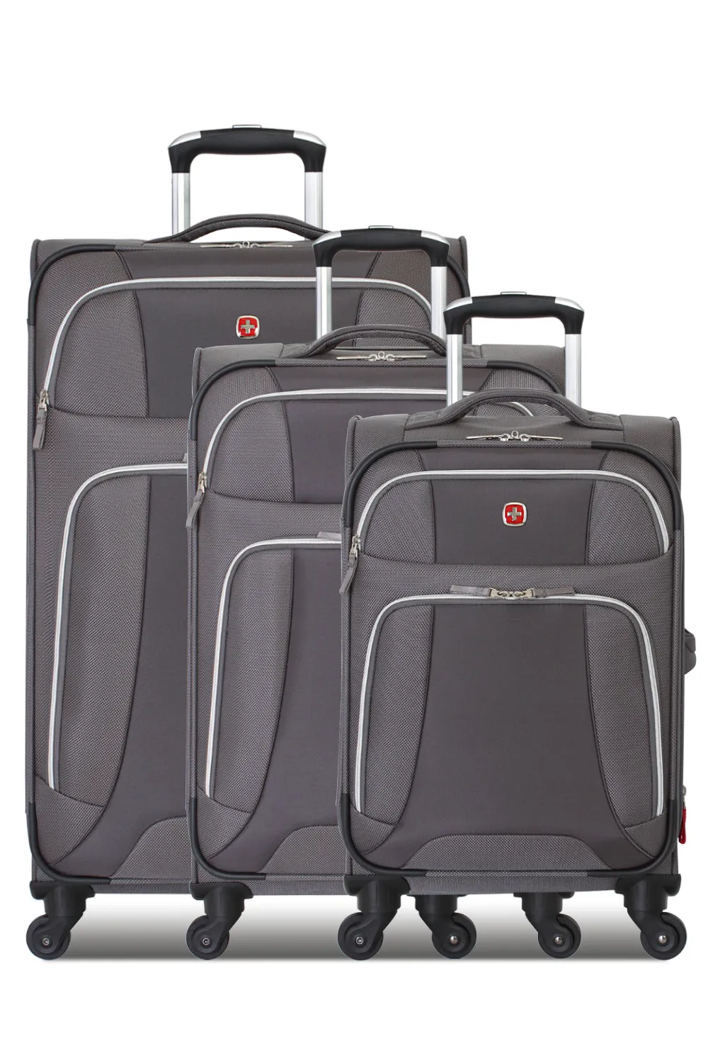 SwissGear 7362 kuffertsæt grå 3 dele spinner udvidelig