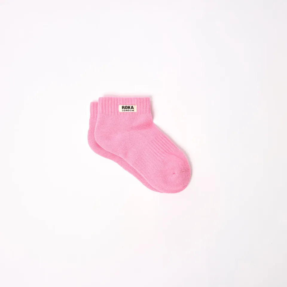 Roka London Wembley ankelsokker Pink Carnation børn bomuld
