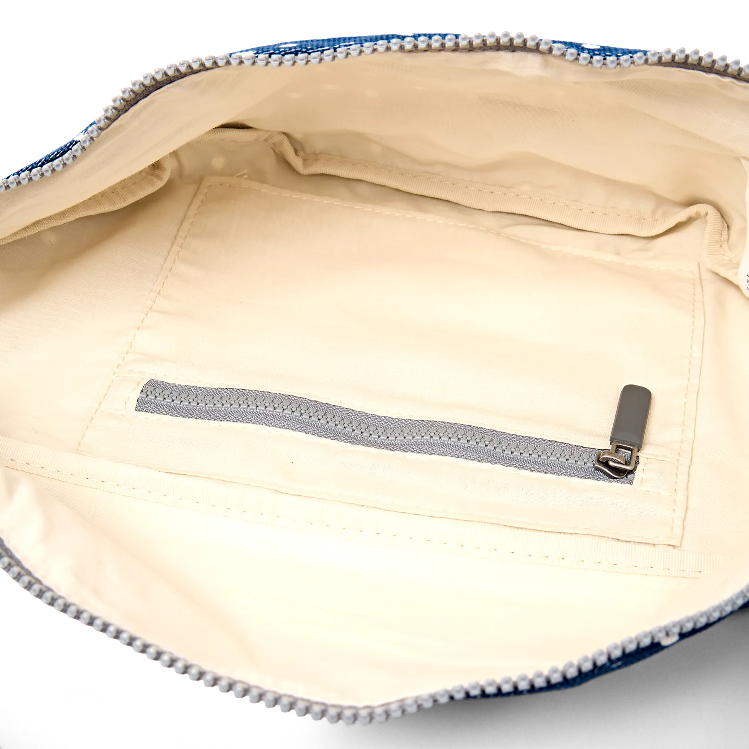 Roka London Mill Hill Small bæltetaske navy polka 3,7 liter