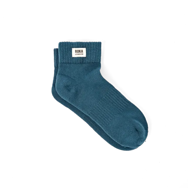 Roka London Wembley ankelstrømper Lagoon Blue 36-42 bomuld
