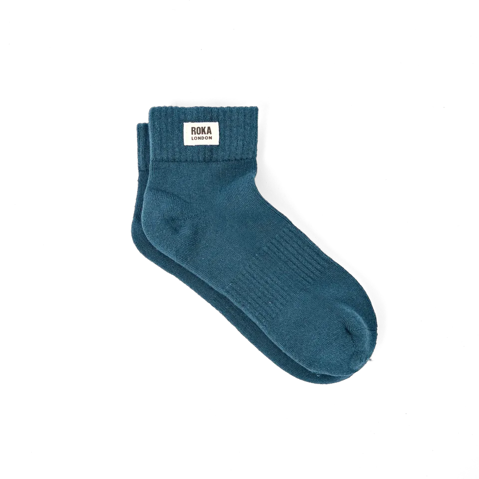 Roka London Wembley ankelstrømper Lagoon Blue 36-42 bomuld