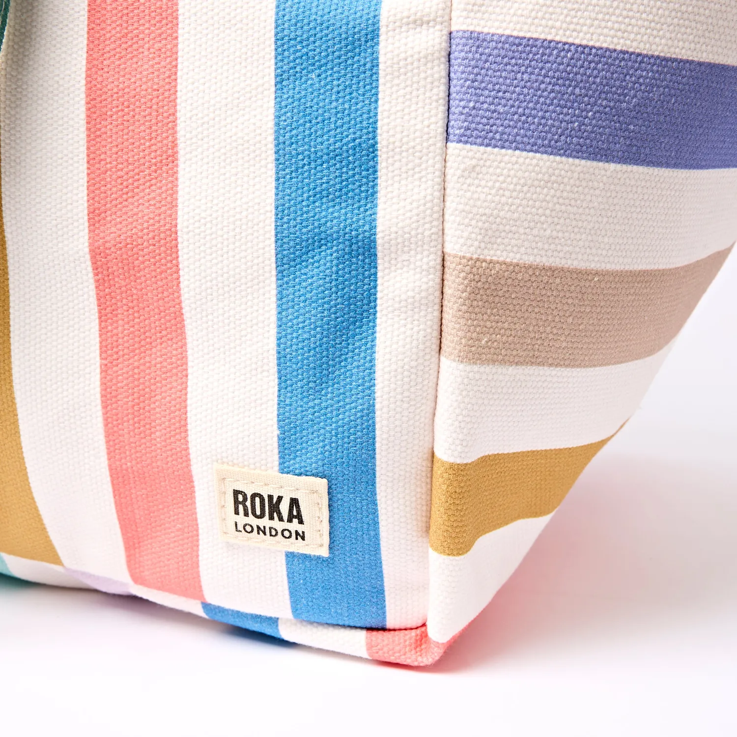 Roka London Marylebone Large tote Pastel Stripe laptoprum