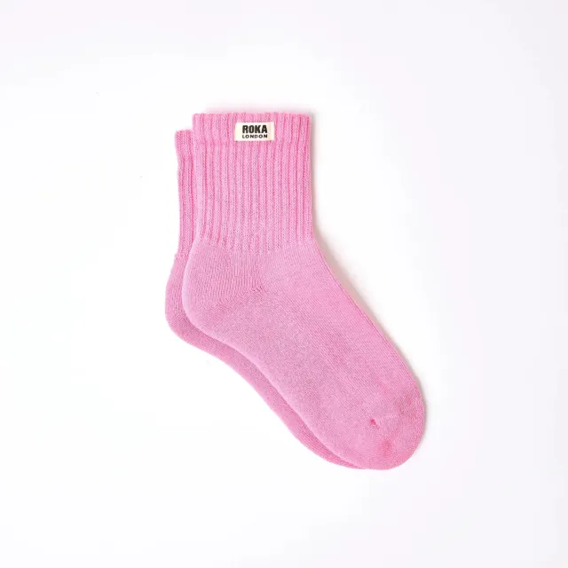 Roka London Windsor strømper pink carnation 36-42 bomuld