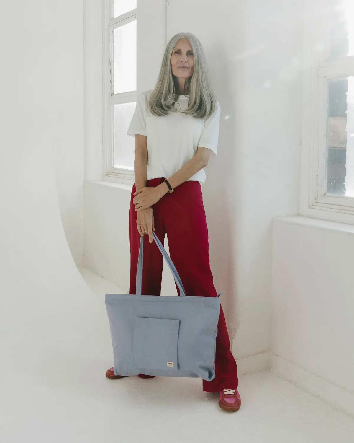 Roka London Portobello Large totebag periwinkle med laptoprum