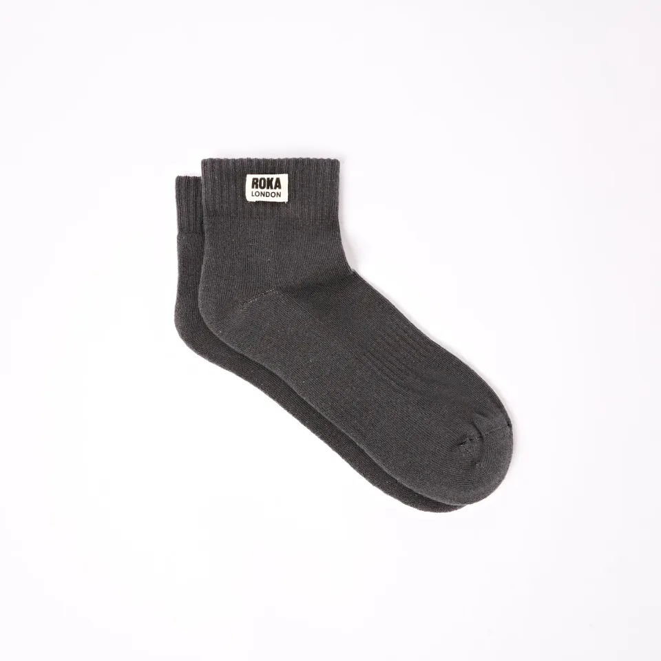 Roka London Wembley ankelstrømper Faded Black 40-48 bomuld