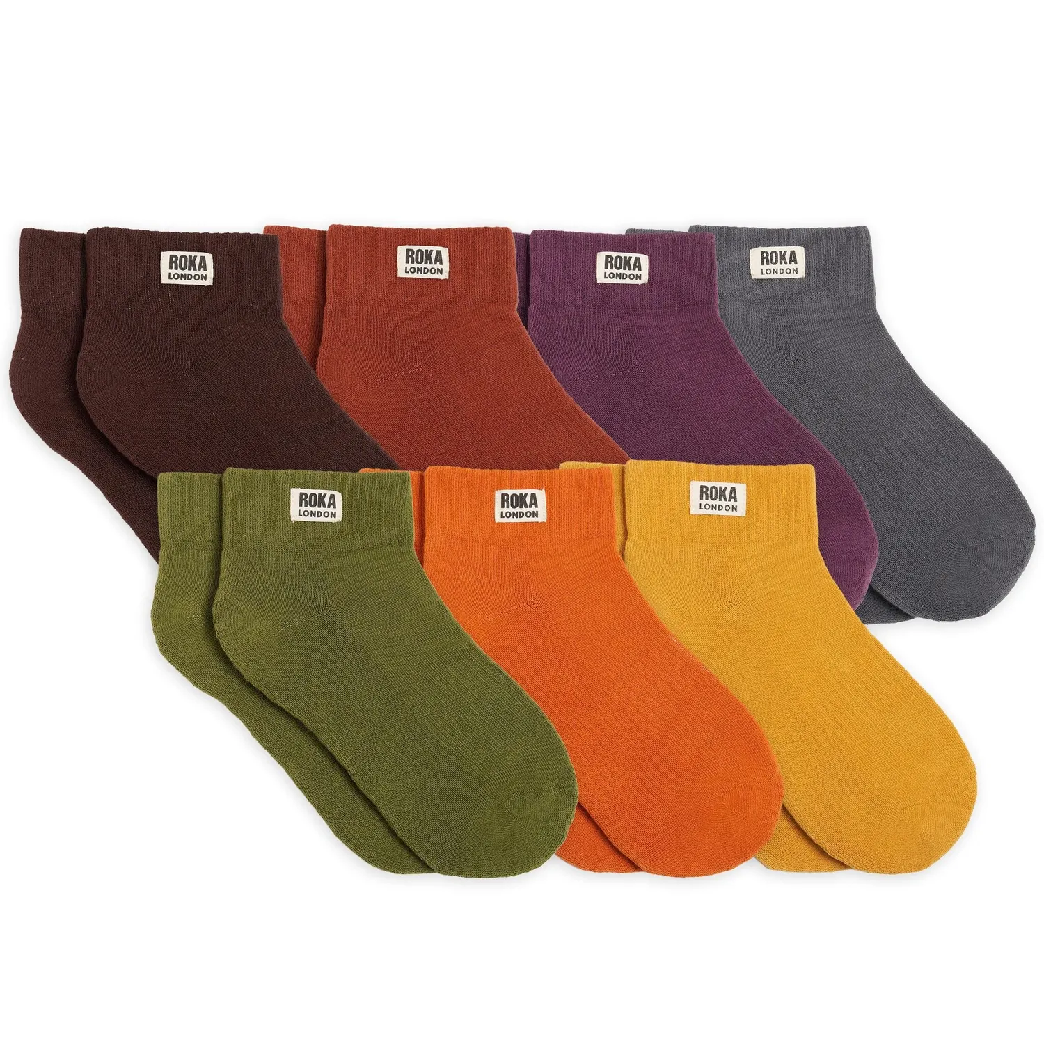 Roka London Wembley Earthy ankelstrømper dame 3-pak bomuld