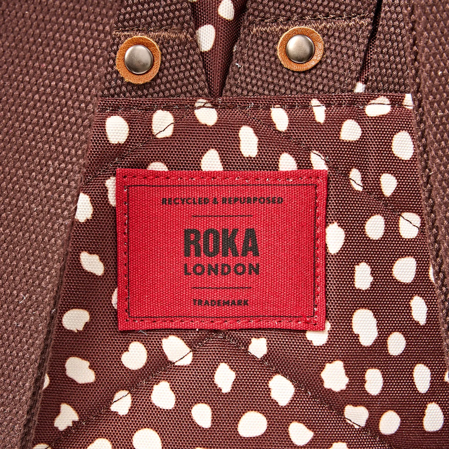 Roka London Canfield rygsæk brown dot roll top 16,4 liter