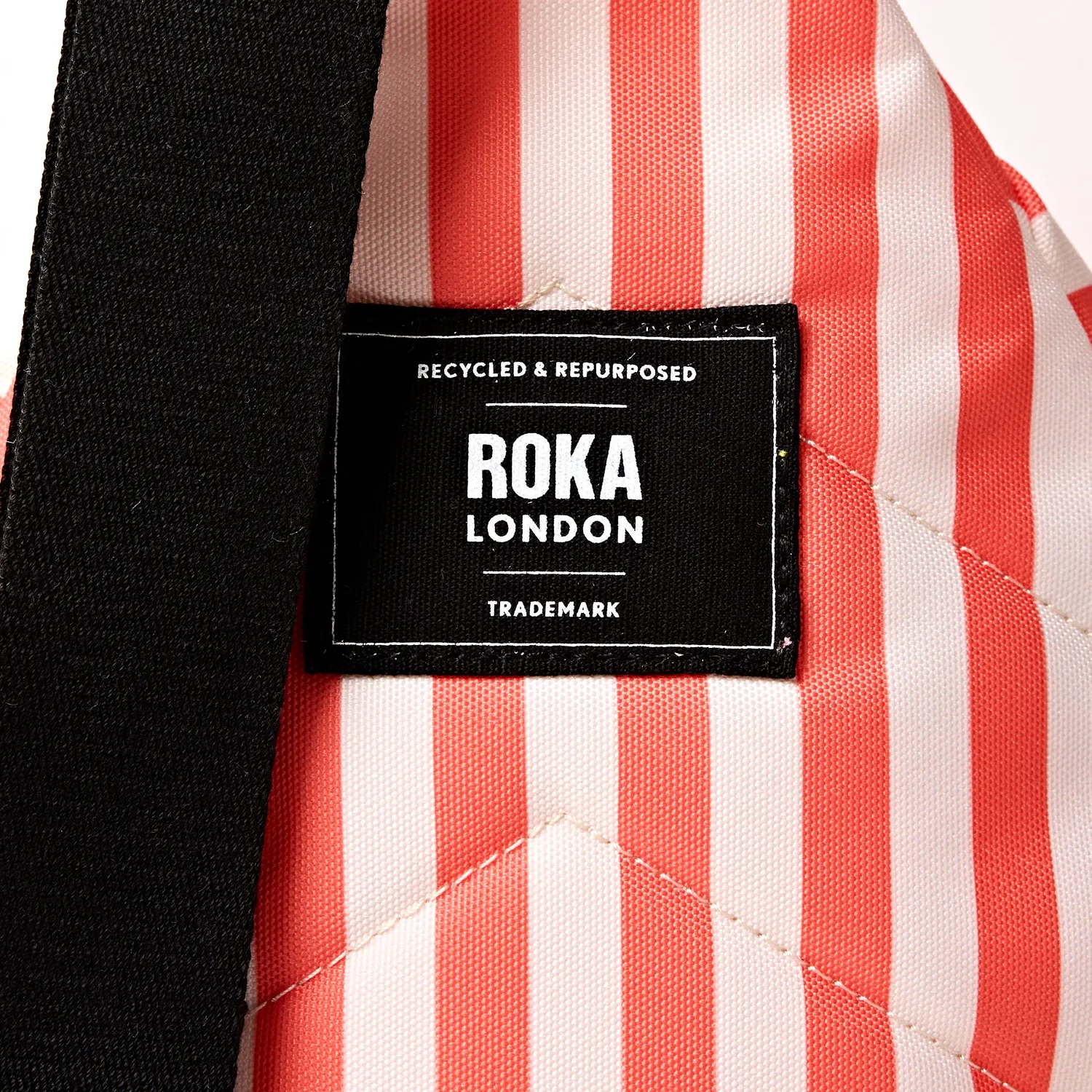 Roka London Willesden skuldertaske Coral Stripe large 5 liter