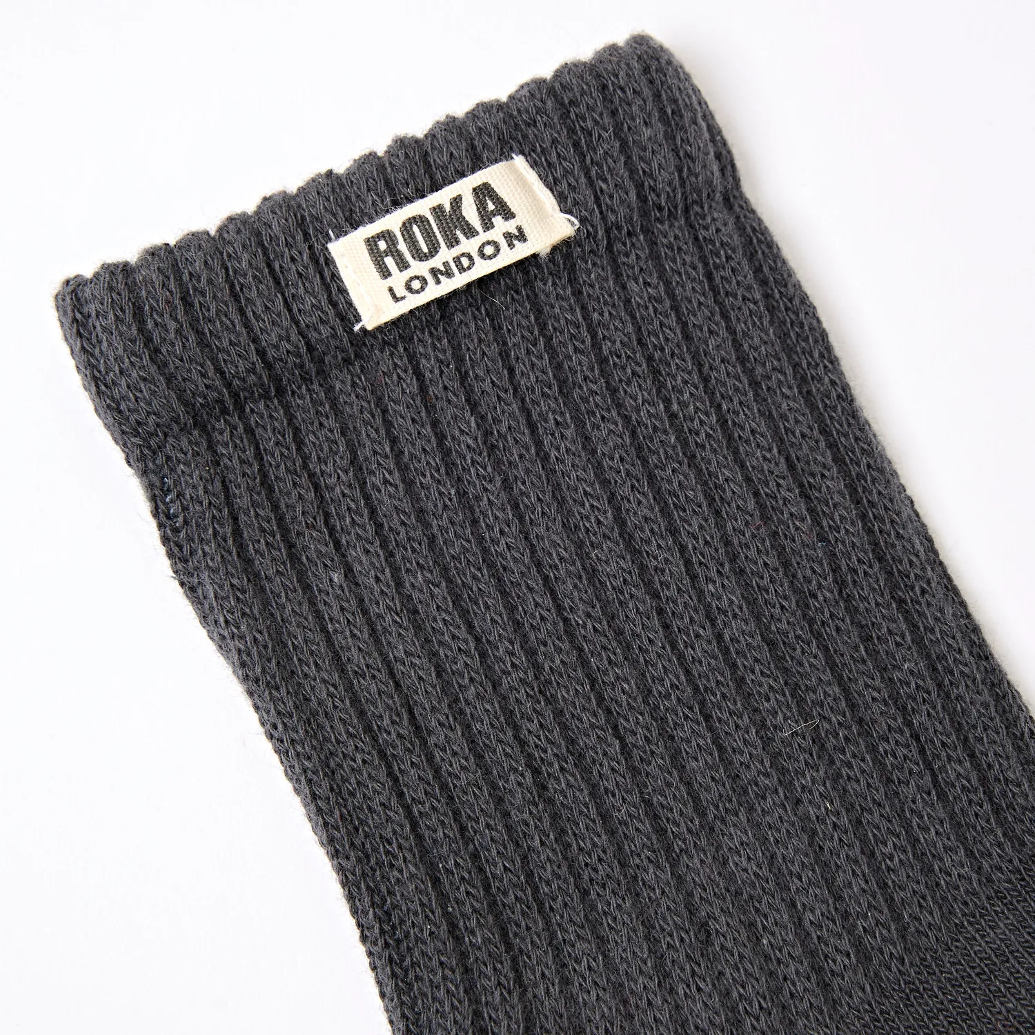Roka London Windsor strømper faded black økologisk bomuld