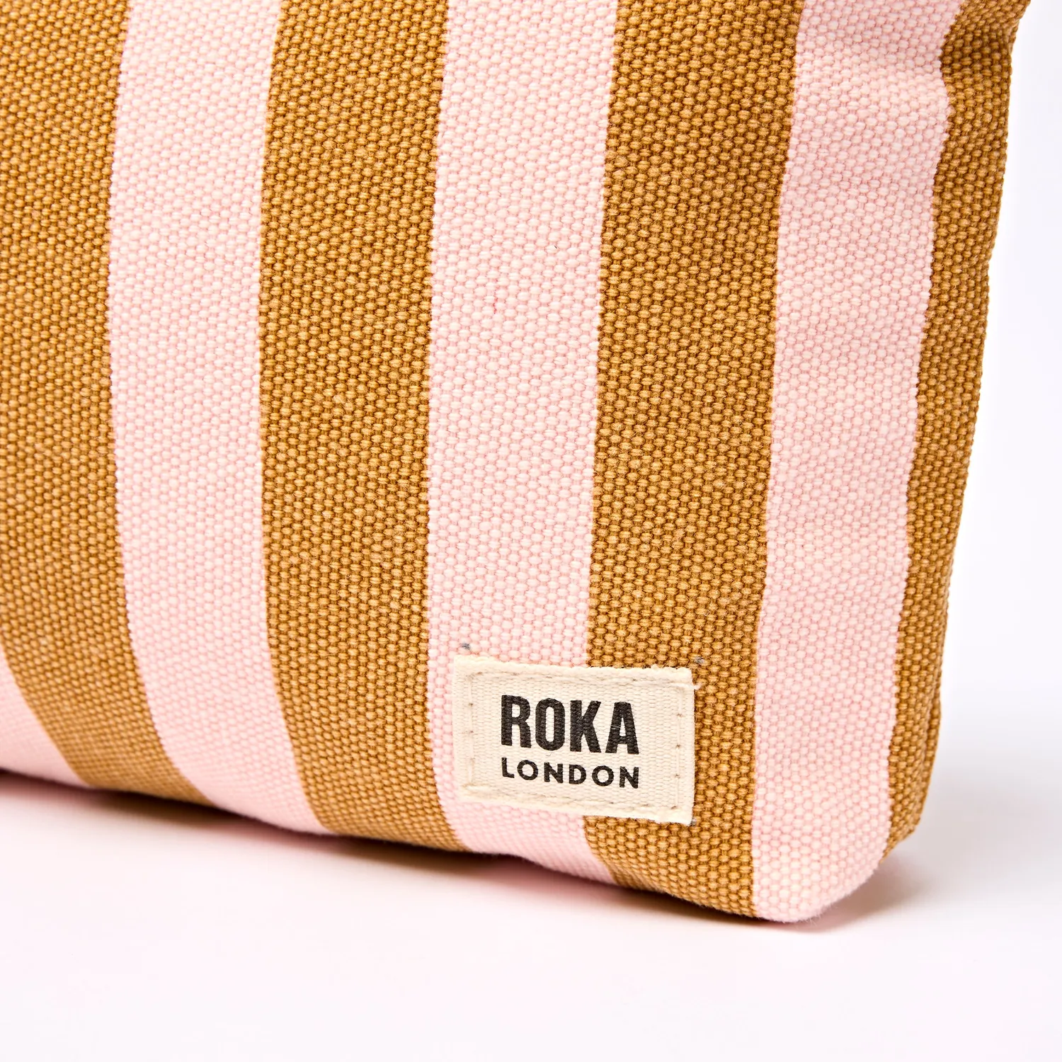Roka London Maida Vale pouch Rose Gold Stripe bomuld