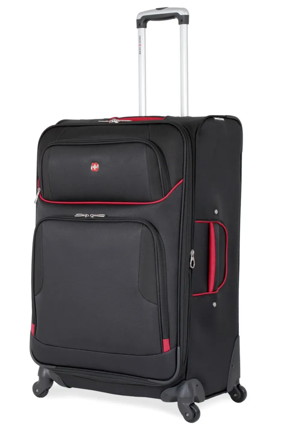 Swissgear 7317 Large checked spinner kuffert sort/rød