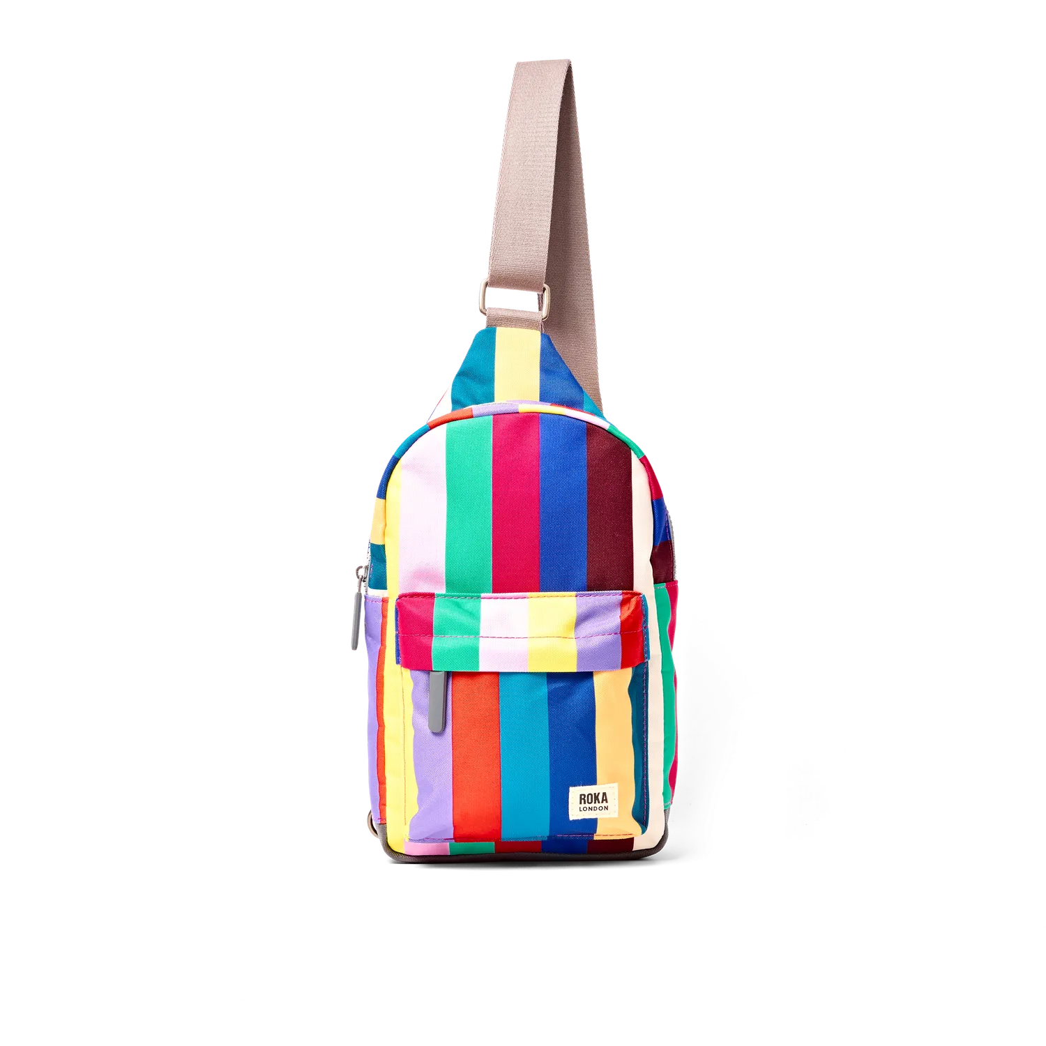 Roka London Willesden Sling taske Wide Multi Stripe Large 5 liter