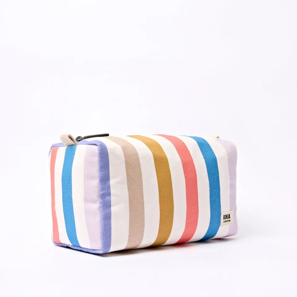 Roka London Maygrove toilettaske Small pastel multi stripe