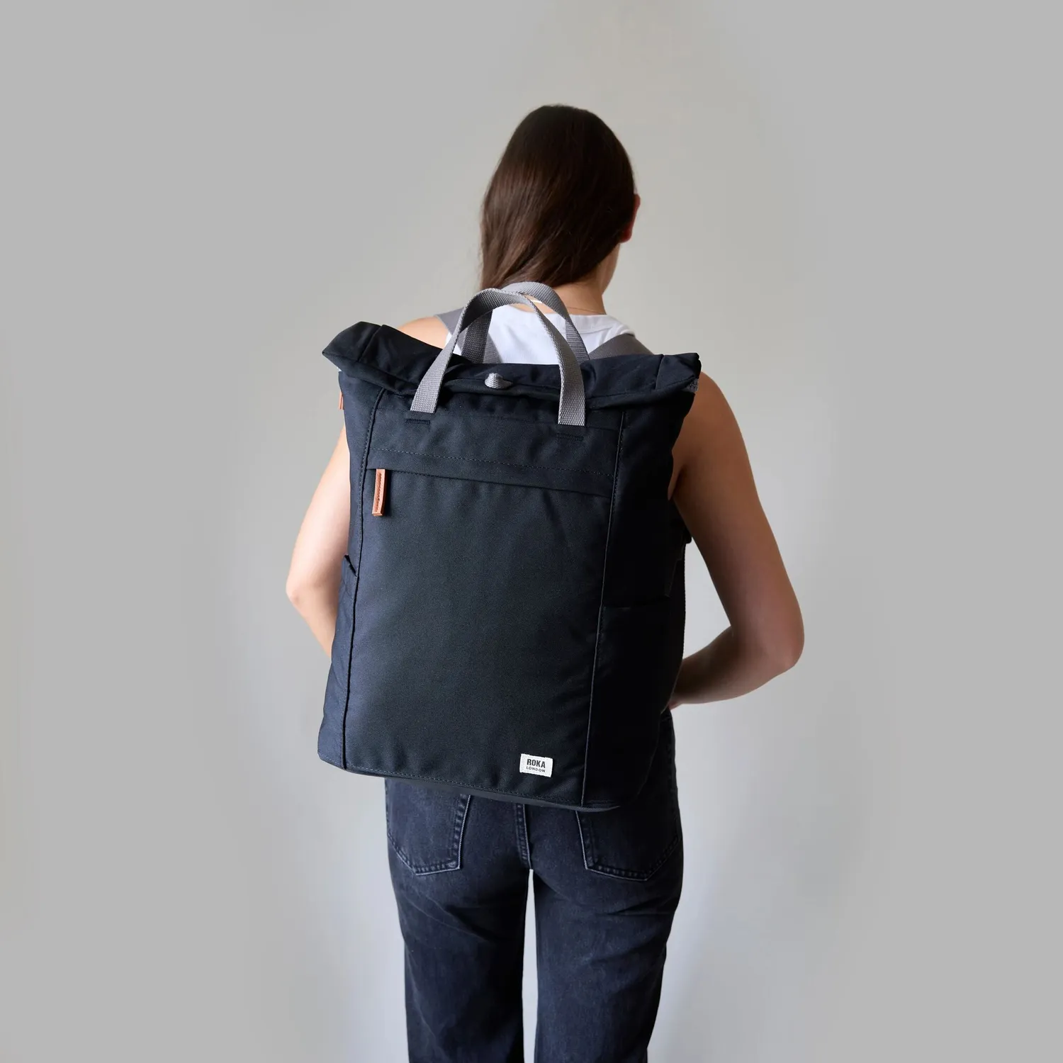 Roka London Finchley Teal rygsæk medium vandafvisende