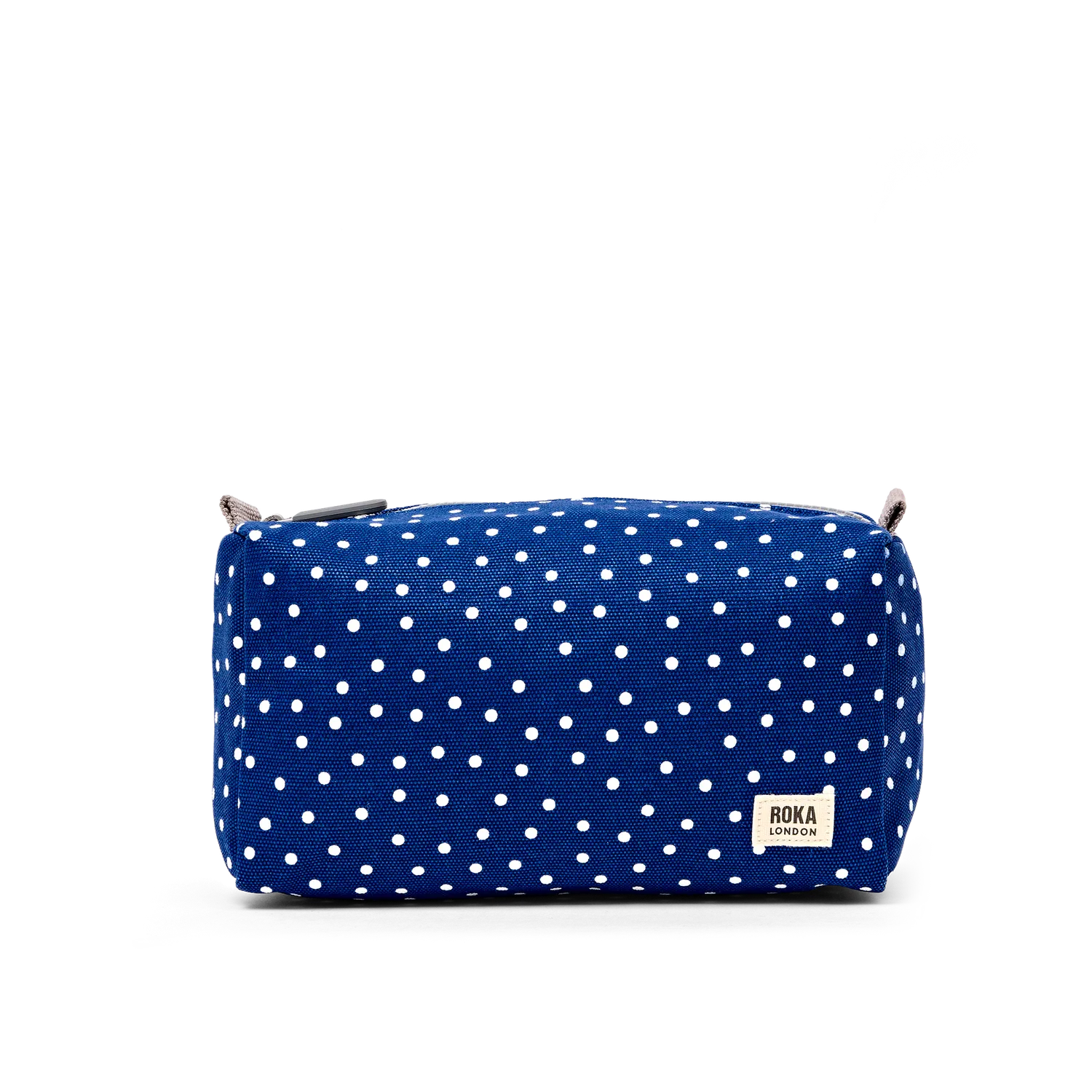 Roka London Maygrove toilettaske Small Navy Polka