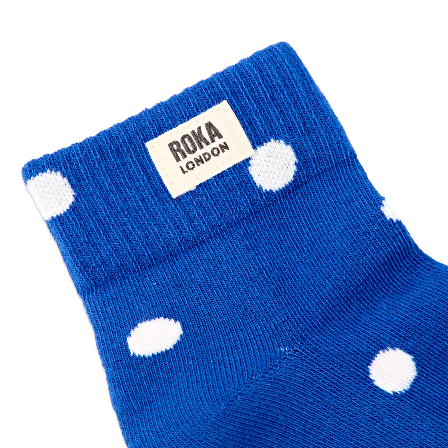 Roka London Wembley ankelsokker Malibu Blue Dot UK 3-8 prikket