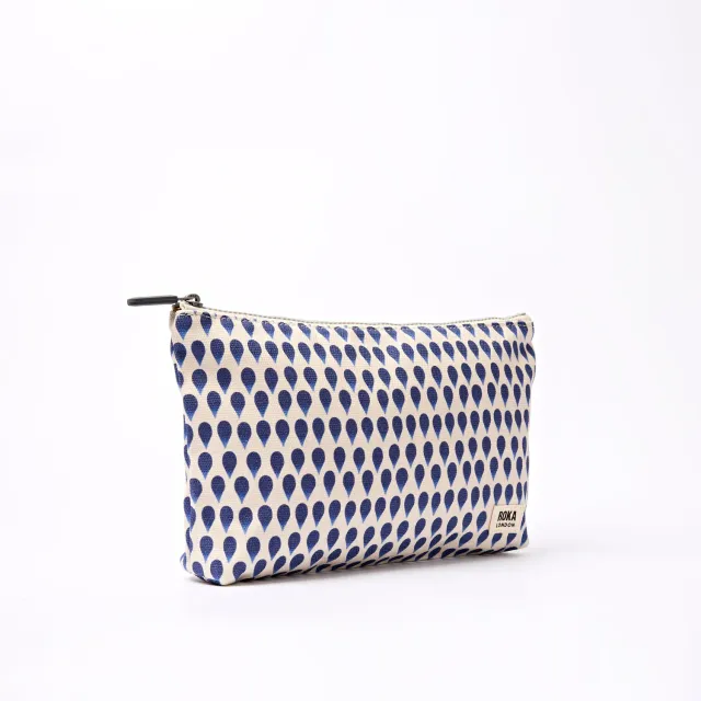 Roka London Maida pouch denim rain indigo small
