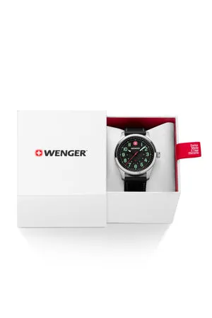 Wenger Terragraph herreur sort skive sort læderrem
