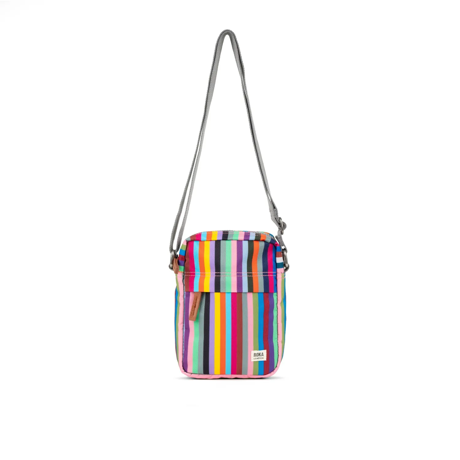 Roka London Bond crossbody taske multi stripe small