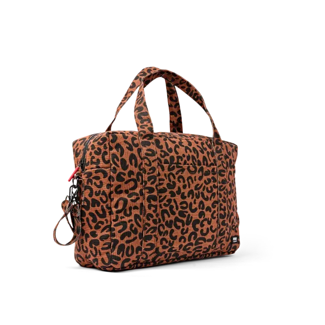 Roka London Somerset skuldertaske Large Scarlet Leopard pusle