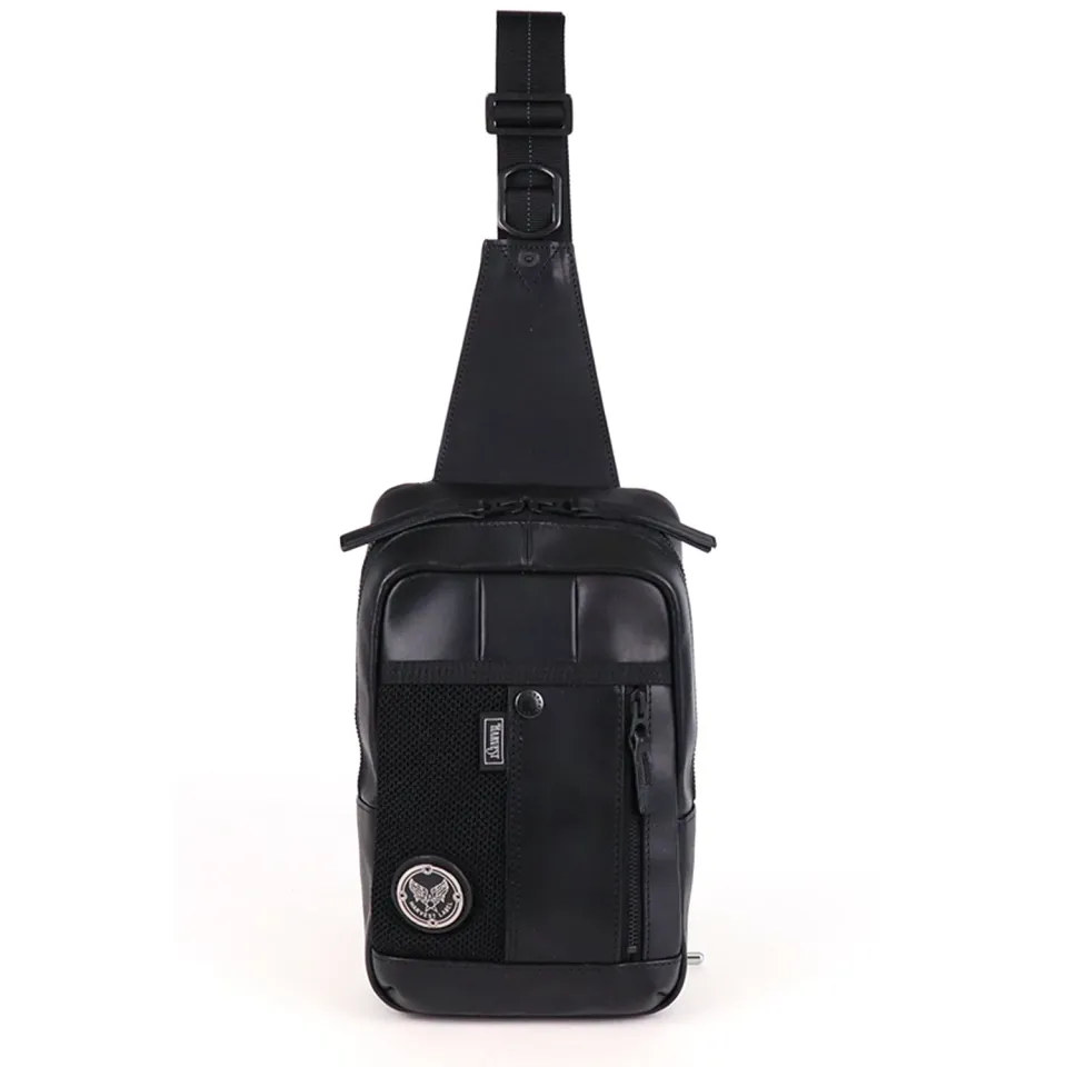 Harvest Label Pelle HP-0202 skuldertaske læder sort