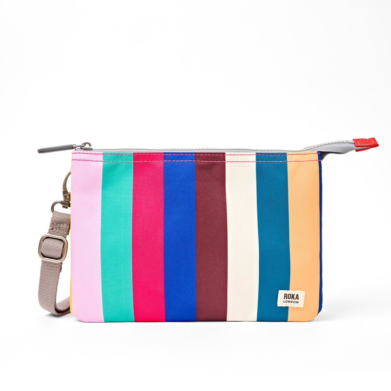 Roka London Carnaby crossbody taske XL Multi Stripe pungtaske